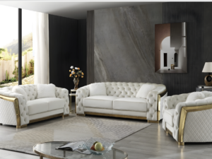Zara - Beige Gold Sofa Set
