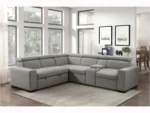 9219 - Light Grey Sofa with Pull-out Bed