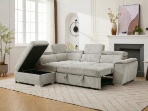 8806 –  Sectional with Storage and Adjustable Headrest